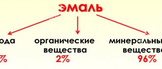 Химический состав эмали зуба